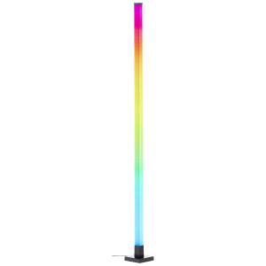 RGB-LED Stehleuchte, 150 cm, digitales RGB, Musiksensor, dimmbar, schwarz
