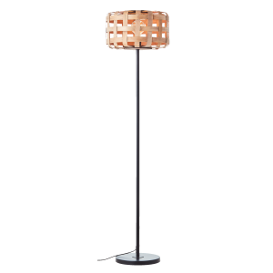 Stehlampe, 1,4m Höhe, Ø 36 cm, E27, max. 60 W, Schalter, Metall/Bambus