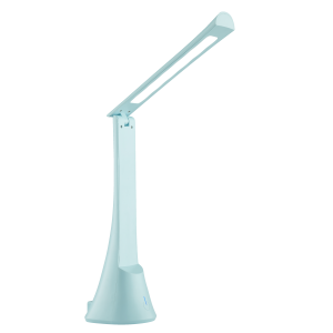 LED Akku Tischlampe, 37 cm, 350 lm, 5500 K, Touchdimmer, USB, hellblau