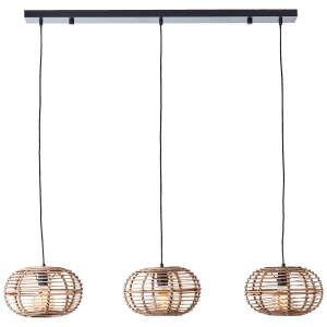 3 flammige Bambus Hängelampe, Balken, max. 40 W, 142 x 111 cm