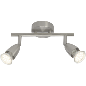 LED Spotrohr, 25,5 cm Breite, 2 x GU10, 50 W, Köpfe schwenkbar, Metall