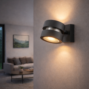 LED Wandlampe - dimmbar über Wandschalter - 19,5 x 12,5 x 12,5 cm