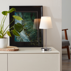 Nachttischlampe, Touchschalter, 41 cm Höhe, Ø 16 cm, E14, max. 40 W