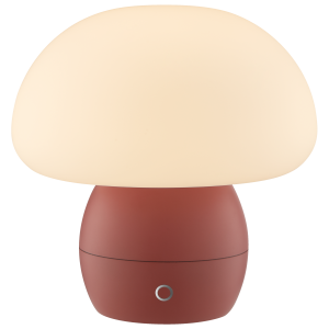 LED Akku-Pilzlampe, 22cm, 230lm, Wireless Charging, dimmbar, rot