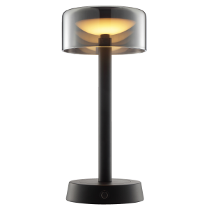 LED Akku Lampe, 26cm, 260lm, Wireless Charging, dimmbar, schwarz