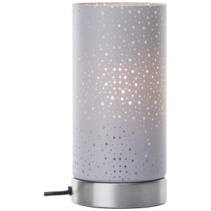 Tischleuchte Lampe in eisen grau mit Lichteffekt Glas Ø 11 cm NEU