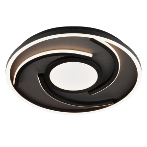 Ø 39 x 5 cm, 3600 lm, 2700 K, edle Tapetenoberfläche, schwarz matt