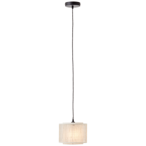 Hängelampe, Ø 22 cm, E27, max. 42 W, kürzbar, Metall/Textil/Papier