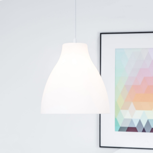 Weiße Hängelampe - Pendellampe im schlichten Design - 28cm Durchmesser