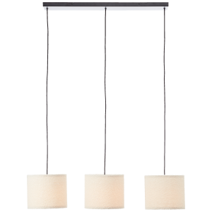 Hängelampe, hochwertiger Teddy-Stoff, 3-flammig, 3xE27, 94x23cm, beige