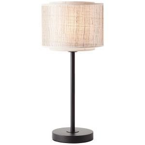 Tischlampe, 48 cm Höhe, Ø 22 cm, E27, max. 42 W, Metall/Textil/Papier