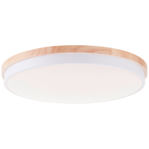 LED Deckenleuchte, Ø50cm, 36W, 4500lm, dimmbar, Holz, Fernbedienung