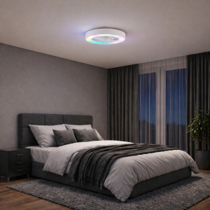 Ventilator-Leuchte, Ø49 cm, 4700 lm, 2700-6500K, IC-RGB, dimmbar, weiß
