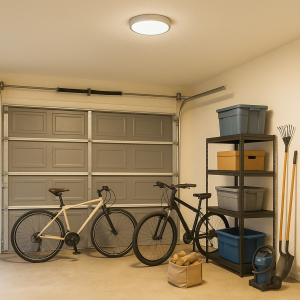 LED-Deckenleuchte Ø 37,5cm, Höhe 3 cm, 2900 lm, 4000 K, IP44, silber