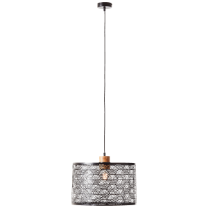 Hängelampe, Ø 39 cm, E27, max. 52 W, Metall/Bambus, schwarz/natur