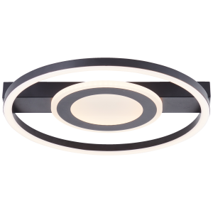 LED Deckenlampe, 37 x 37 cm, 22 W, 2900 lm, 3000 K, schwarz