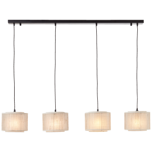 Hängelampe, kürzbar, 114 x 125 x 22 cm, E27, max. 42 W, schwarz/beige