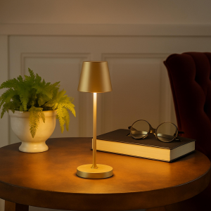 LED Akku Tischleuchte, 220 lm, 2700 K, Wireless Charging, dimmbar
