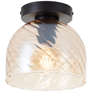 Hochwertige Deckenlampe, Ø19cm, Glas, Amber-bernsteinfarben