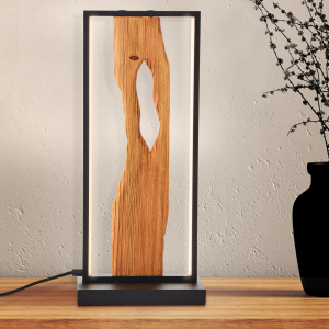 LED Tischlampe, 50 cm Höhe, 940 lm, 3000 K, Aluminium/Metall/Holz