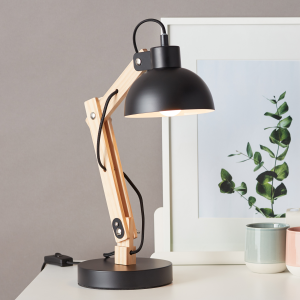 Dekorative Schreibtischlampe - schwenkbar - 42 cm Höhe - Metall/Holz