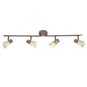Spotrohr, schwenkbar, 15 x 81 cm, 4x E14, altkupfer/Champagnerfarben