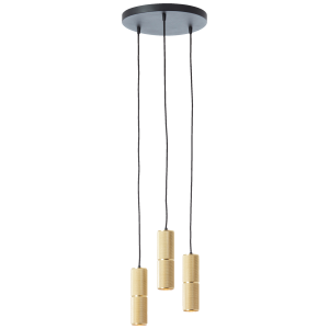 LED-Pendellampe, D: 30 cm, 3x 350 lm, 3000 K, schwarz/matt goldfarben