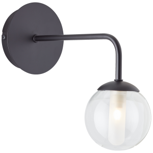 Wandlampe, 23 x 12 x 28 cm, G9, IP44, Wippschalter, Metall/Glas