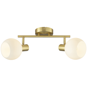 Deckenspot, 12 x 48 x 21 cm, E14 Fassung, Metall Glas, messingfarben