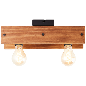 Deckenlampe, 12 x 38 x 14 cm, 2 x E27, max. 42 W, Metall/Holz