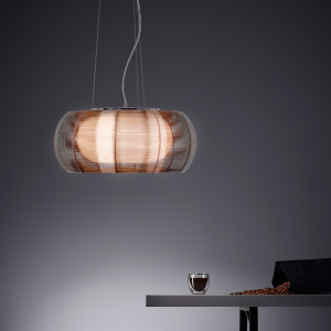 Stilvolle Hängelampe - Pendelleuchte mit dekorativem Glas-Schirm 40cm