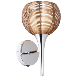 Wandlampe, 30 x 16 x 18 cm, G9, max. 33 W, Metall/Glas, bronze/chrom