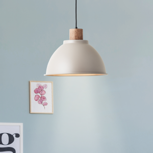 Hängelampe, kürzbar, 120 cm Höhe, Ø 38 cm, E27, max. 60 W, taupe