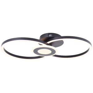 Moderne LED Deckenlampe 30 x 52 cm, 2900 lm, warmweiß, Metall, schwarz