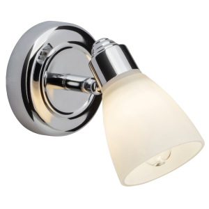 Wandspot, 15 x 19cm, G9, max. 28 W, IP44, Kopf schwenkbar, Metall/Glas