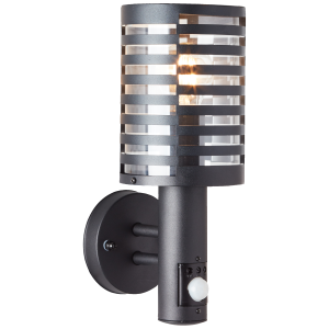 Spritzwassergeschützte Wandlampe - 33x16 Edelstahl/Kunststoff schwarz