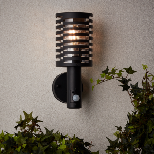 Spritzwassergeschützte Wandlampe - 33x16 Edelstahl/Kunststoff schwarz
