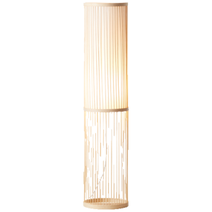 Stehlampe, 90,5 cm Höhe, Ø 20 cm, E27, max. 40 W, Bambus/Stoff