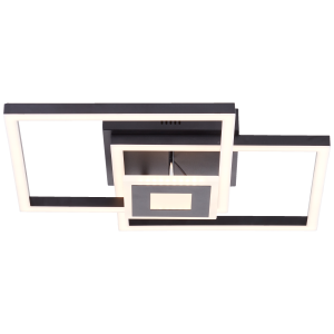 LED Deckenlampe, 40 x 40 cm, 22 W, 2900 lm, 3000K, schwenkbar, schwarz