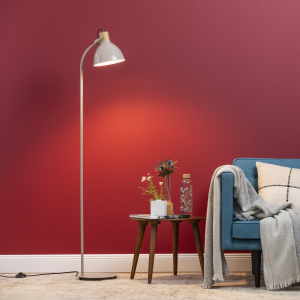 Stehlampe, schwenkbar, 150 x 25 x 35 cm, E27, max. 40 W, taupe