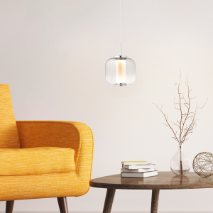 LED Hängelampe, höhenverstellbar, 121cm Höhe, Ø 11cm, 440lm, Rauchglas