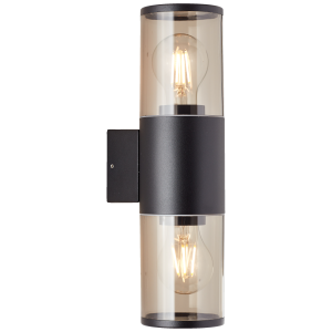 Dekorative Außenwandlampe, 2-flammig - spritzwassergeschützt Anthrazit