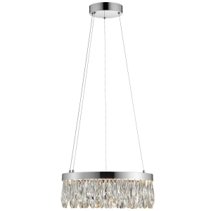 LED Hängelampe mit Kristallen - Ø 40 cm - chromfarbend
