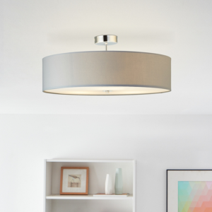 Deckenlampe schlichtem Stoffschirm - Metall/Textil - 60cm Durchmesser