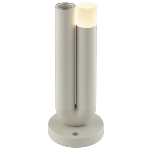 LED Akku-Tischlampe mit Vase, 27 cm, Wireless Charging, beige