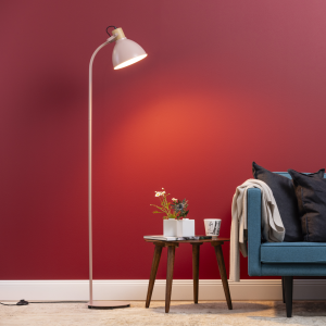 Stehlampe, schwenkbar, 150 x 25 x 35 cm, E27, max. 40 W, hellrosa
