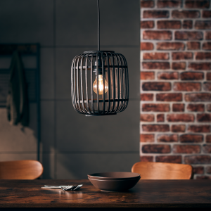 Pendelleuchte, Hängeleuchte aus echtem Rattan, 1x E27 max. 40 Watt
