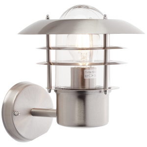 Außen Wandlampe, 25 cm, Ø 22 cm, E27, max. 40 W, IP44, Metall/Glas