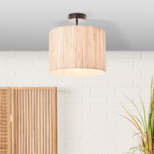Deckenlampe mit Seegras Schirm, Ø 30 cm, dimmbar, E27, max. 52W