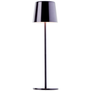 Mobile LED Außen Tischlampe, 37 cm, 300lm, CCT, USB, schwarz verchromt